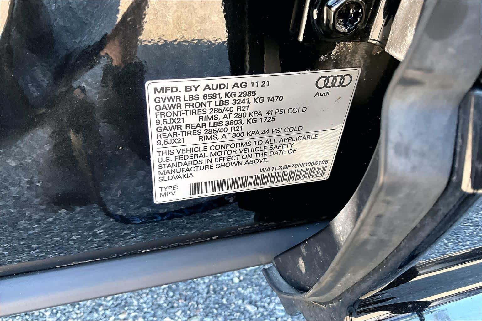 Used 2022 Mythos Black Metallic Audi Premium Plus image 34