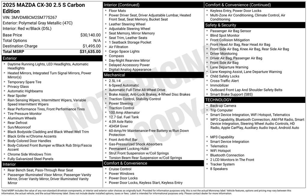 Used 2025 Gray Metallic Mazda 2.5 S Carbon Edition image 4