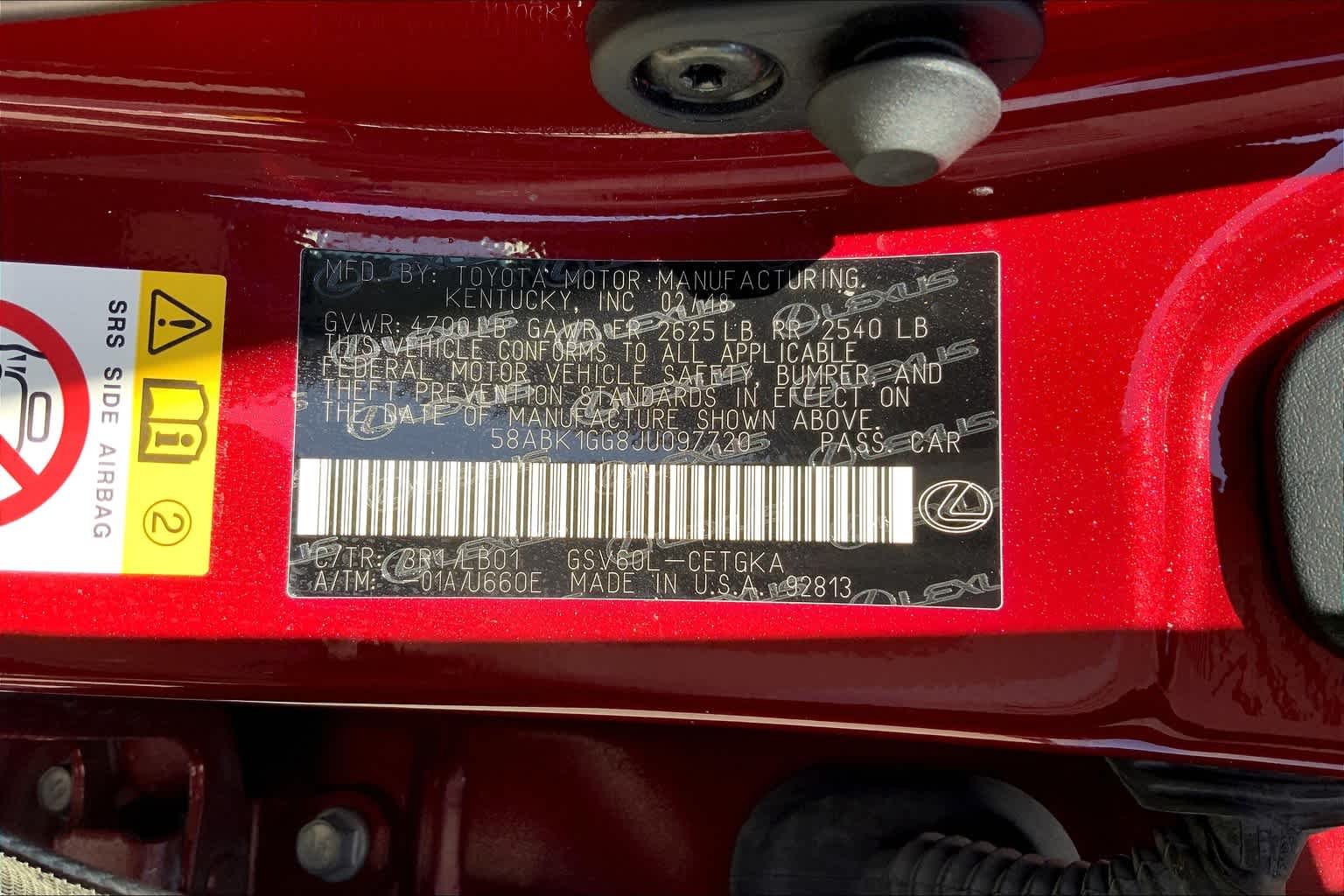Used 2018 Matador Red Mica Lexus  image 37