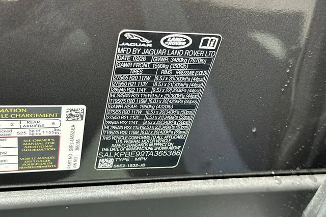 New 2026 Charente Grey Land Rover SE image 27