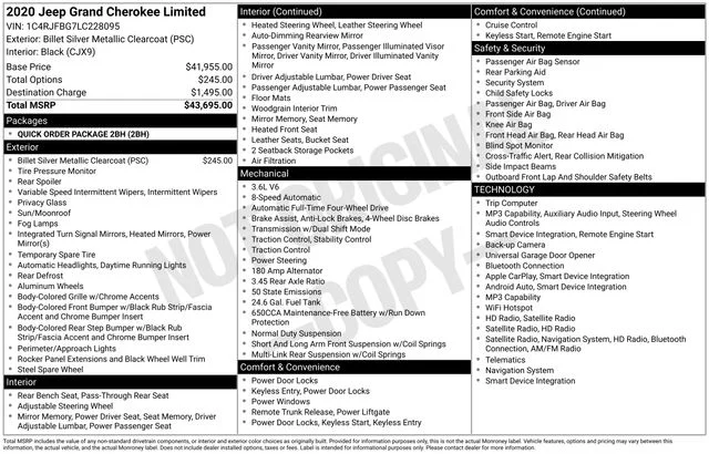 Used 2020 Silver Jeep Limited image 9