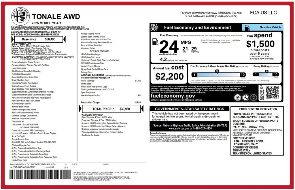 Used 2025 White Alfa Romeo Base image 3