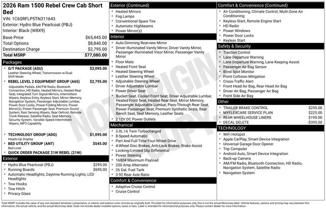 New 2026 Hydro Blue Pearl-Coat Exterior Paint RAM Rebel image 15
