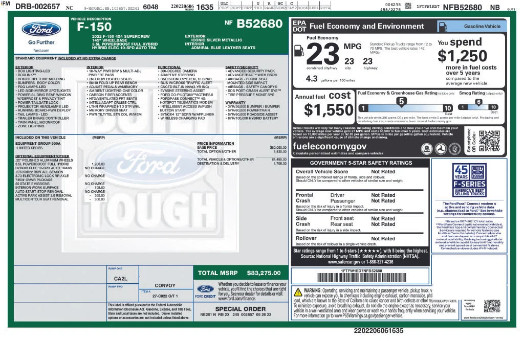 Used 2022 Silver Ford Limited image 6