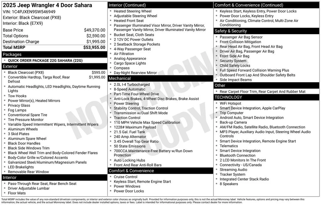 Used 2025 Black Jeep Sahara image 2