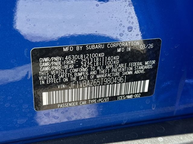 New 2026 WR BLUE PEARL Subaru tS image 37