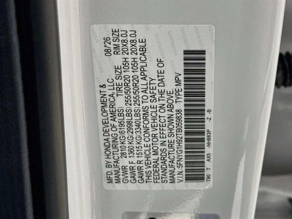 New 2026 Platinum White Pearl Honda Black Edition image 43
