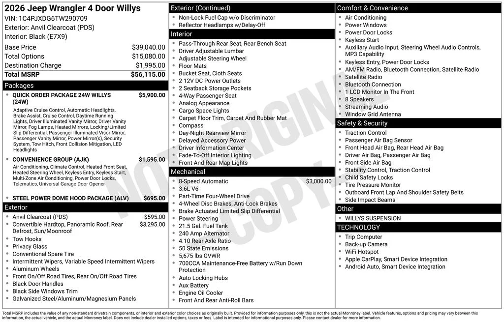 New 2026 Anvil Clear-Coat Exterior Paint Jeep Willys image 4