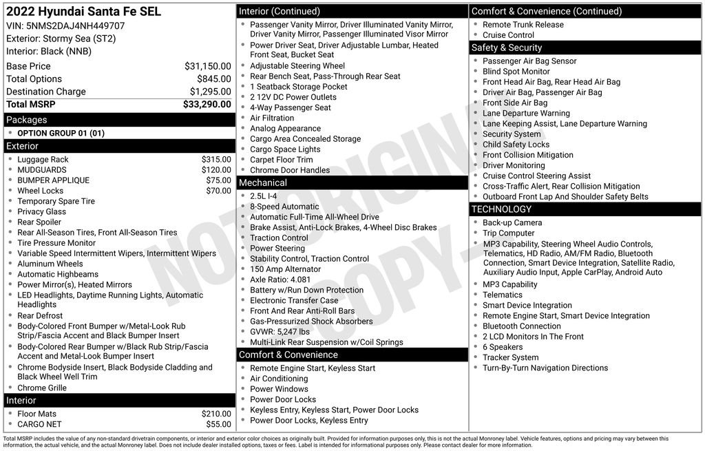 Used 2022 Stormy Sea Hyundai SEL image 3