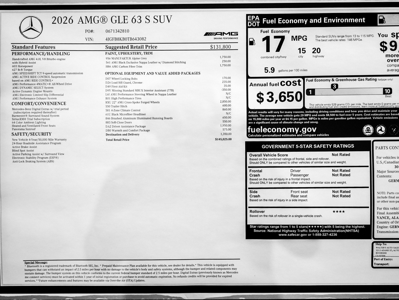 New 2026 MANUFAKTUR Alpine Grey Mercedes-Benz AMG® GLE 63 S 4MATIC+ SUV image 26