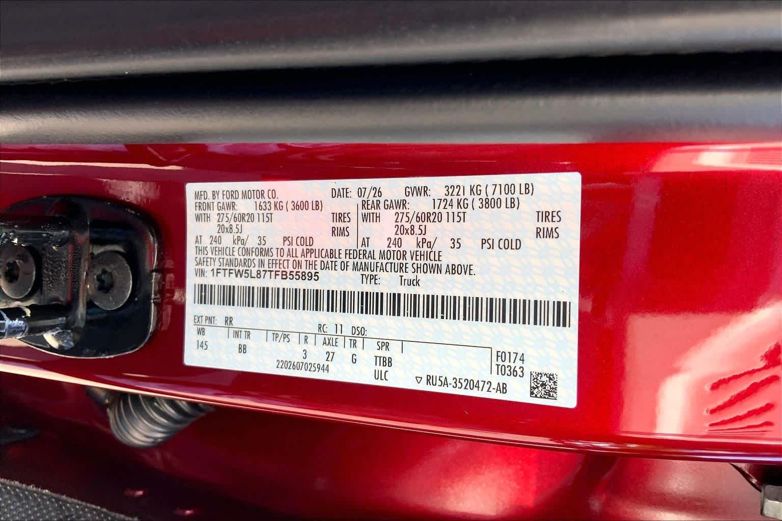 New 2026 Ruby Red Metallic Tinted Clearcoat Ford Lariat® image 12
