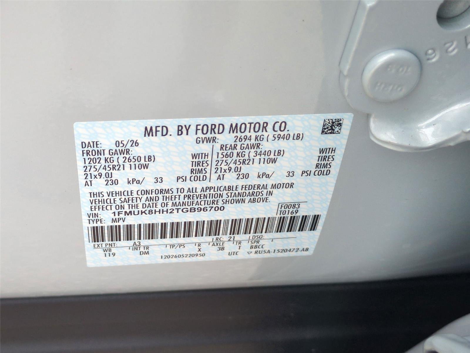 New 2026 Space White Metallic Ford Platinum™ image 44