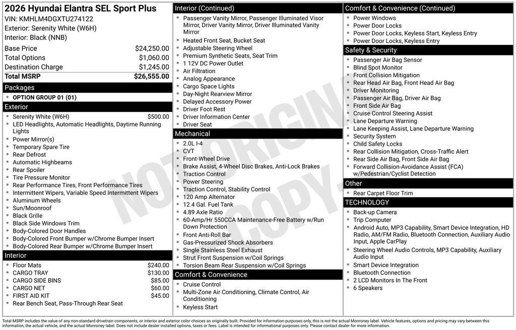 New 2026 White Hyundai SEL Sport Plus image 7