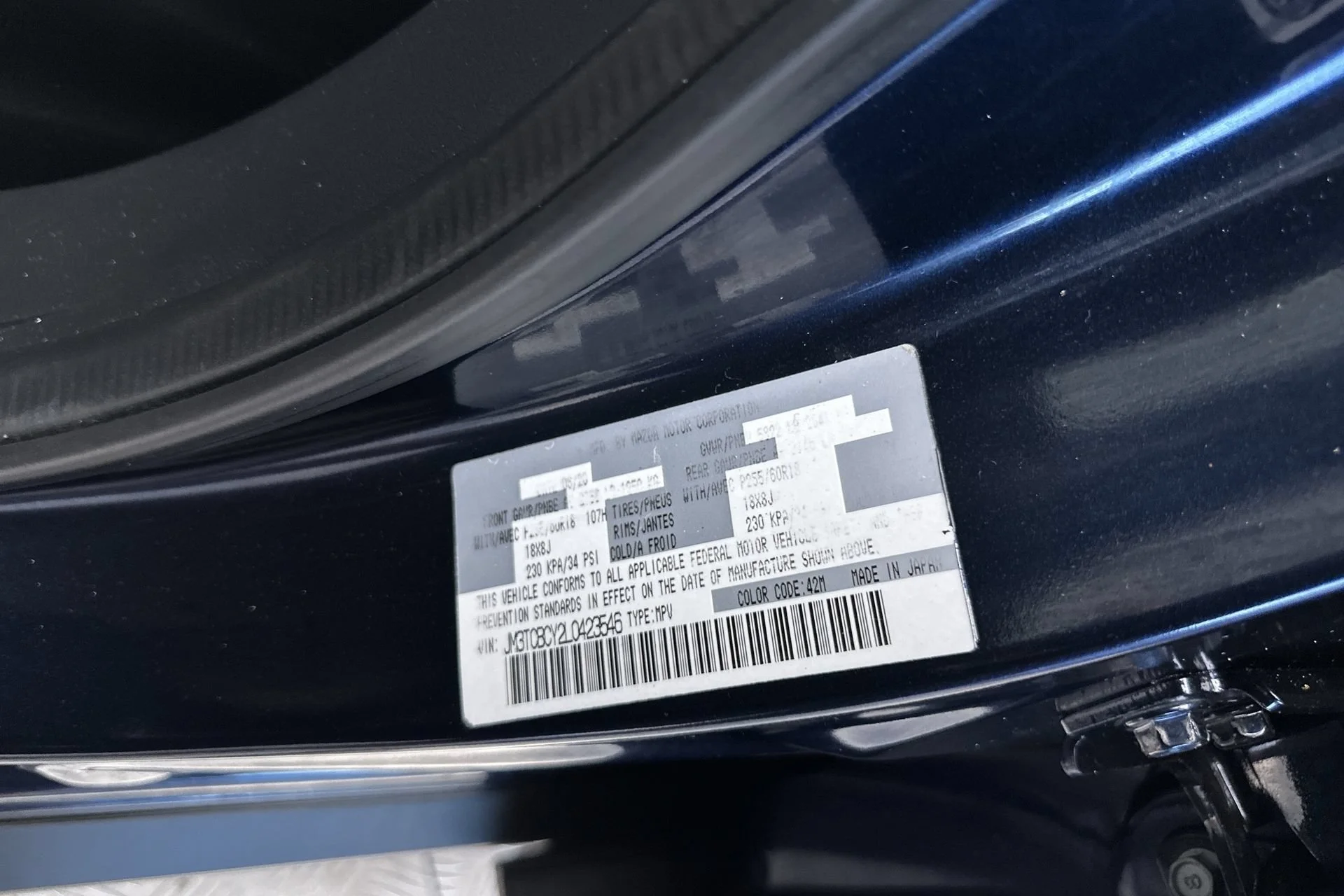 Used 2020 Deep Crystal Blue Mica Mazda Touring image 13