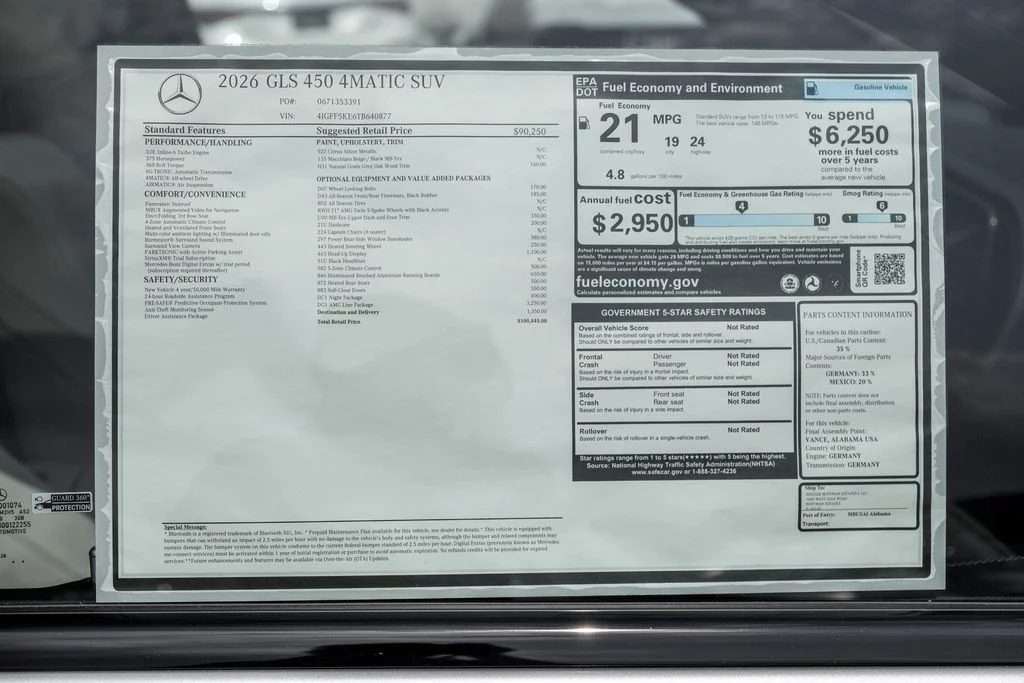 New 2026 Cirrus Silver Metallic Mercedes-Benz GLS 450 image 27