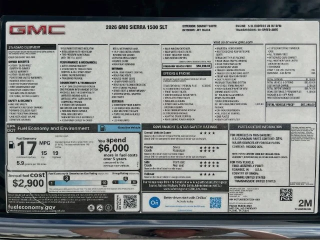 New 2026 Summit White GMC SLT image 21