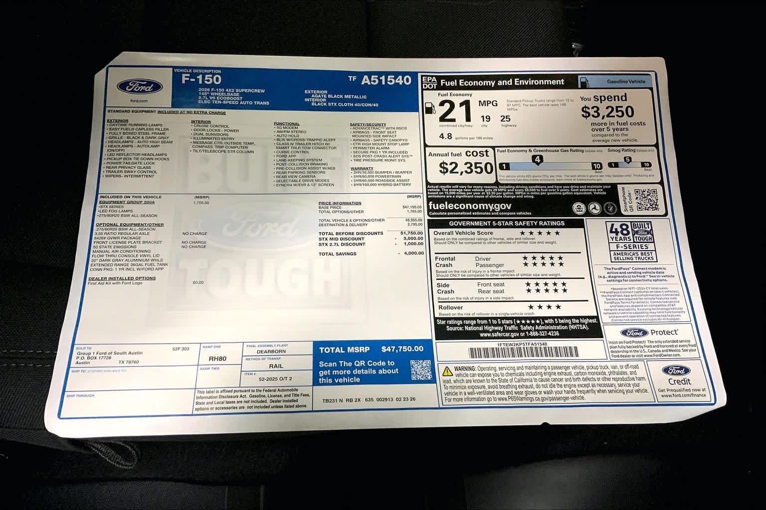 New 2026 Agate Black Metallic Ford STX® image 21