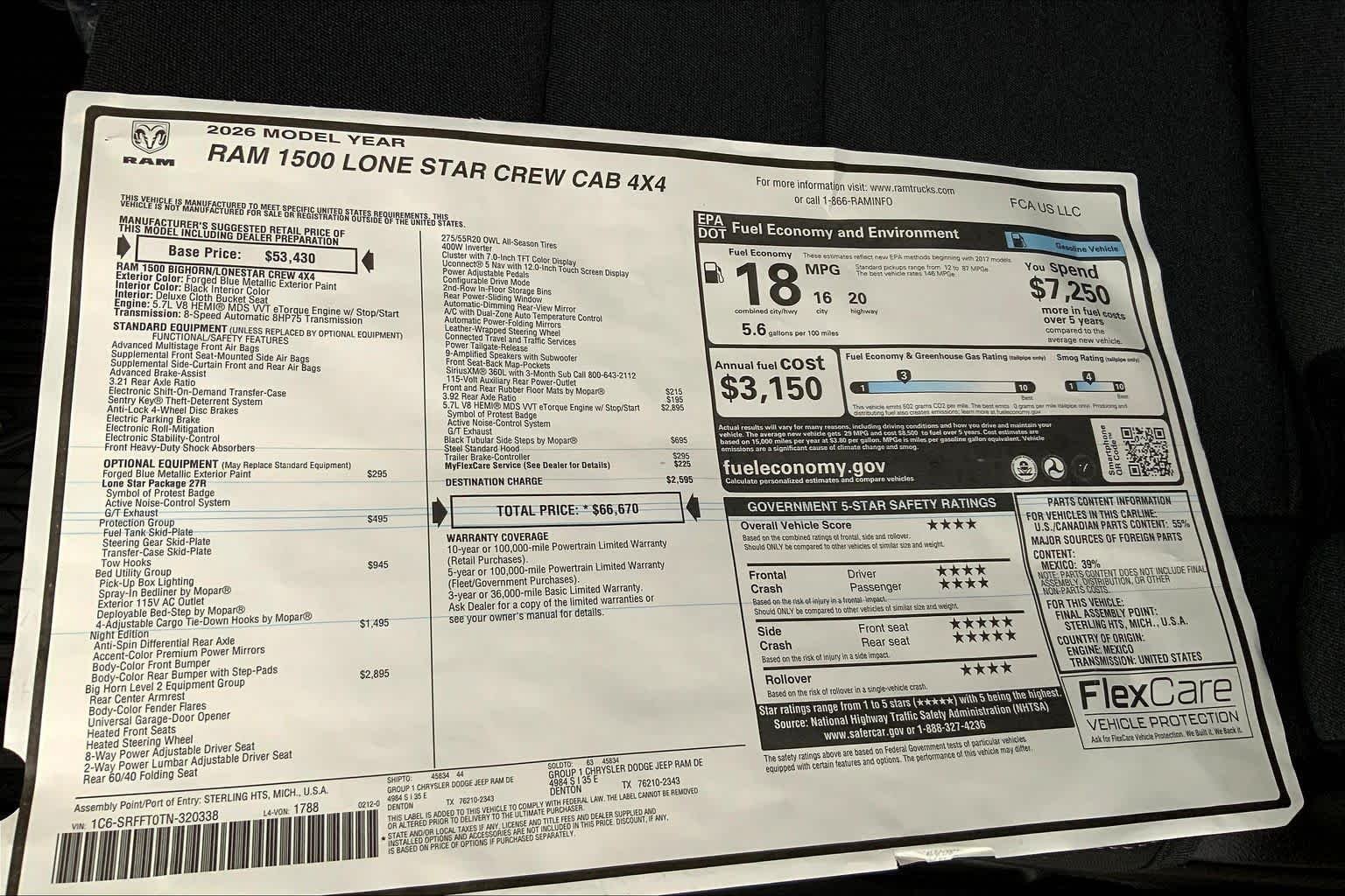 New 2026 Forged Blue Metallic Exterior Paint RAM Lone Star image 16