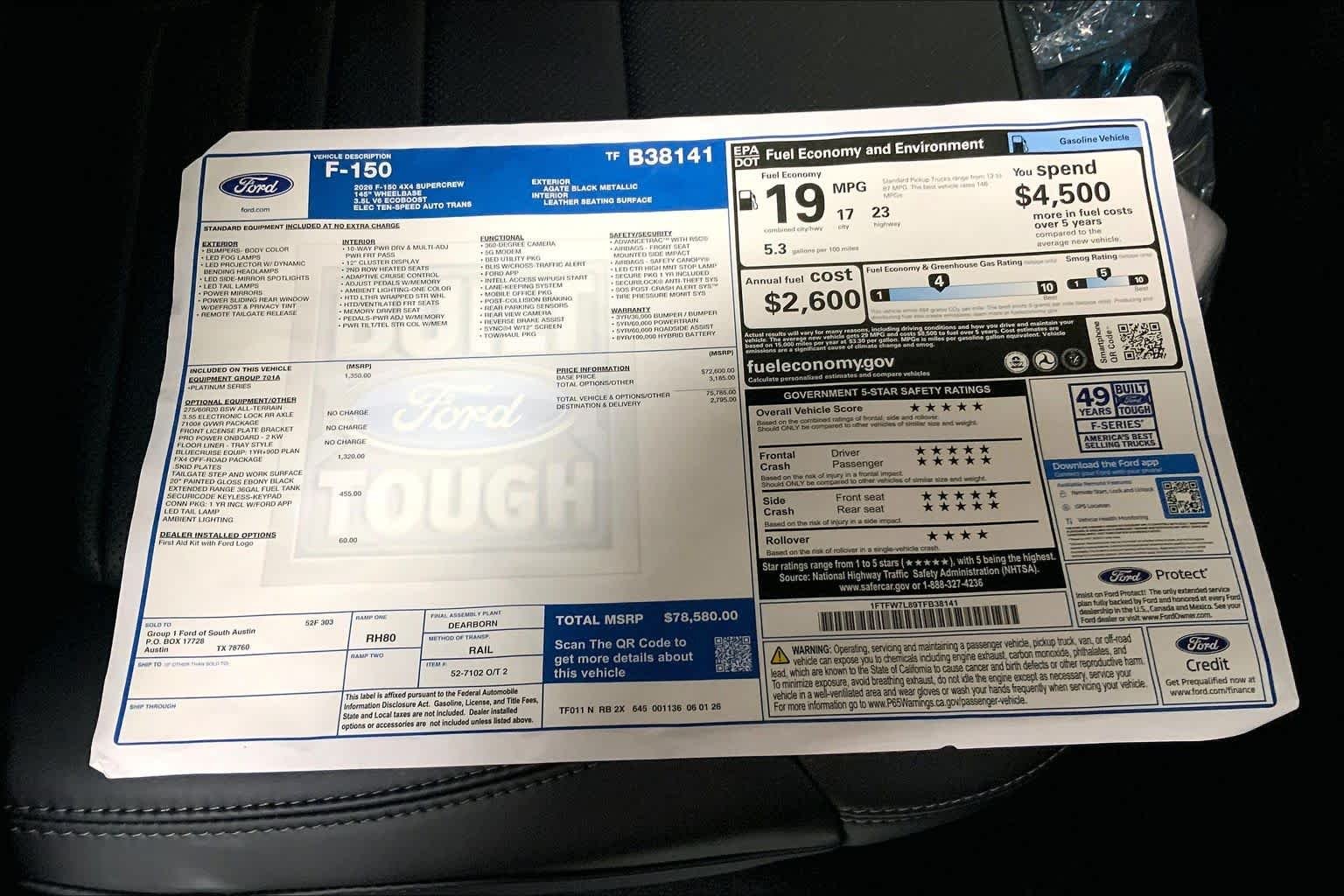 New 2026 Agate Black Metallic Ford Platinum® image 21