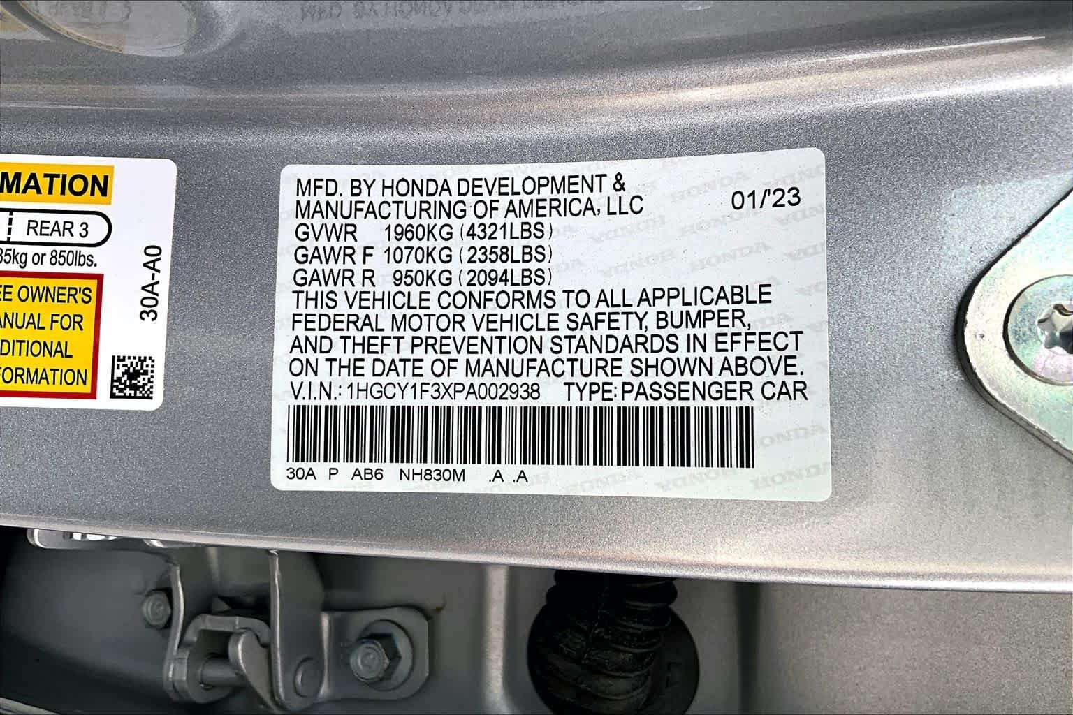 Used 2023 Lunar Silver Metallic Honda EX image 34