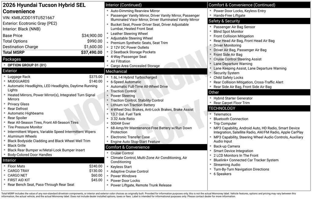 New 2026 Ecotronic Gray Hyundai SEL Convenience image 5