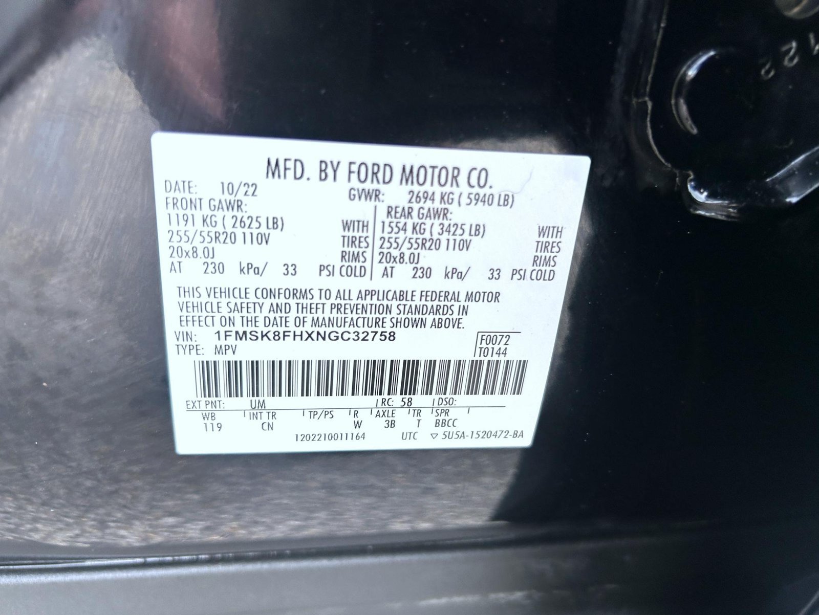 Used 2022 Black Ford Limited image 27