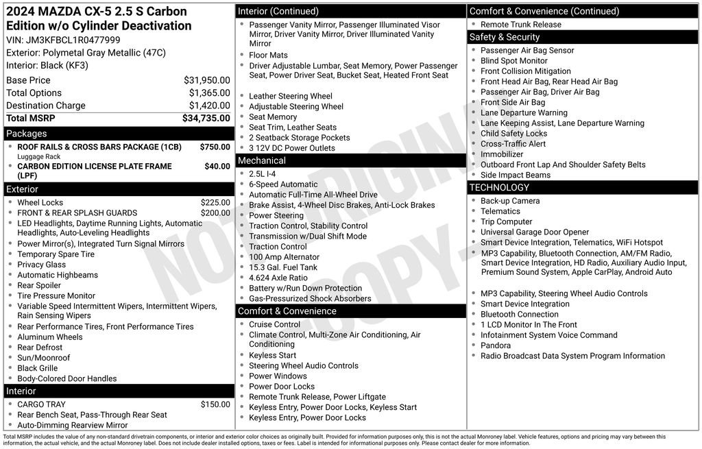 Used 2024 Gray Mazda 2.5 S Carbon Edition image 1