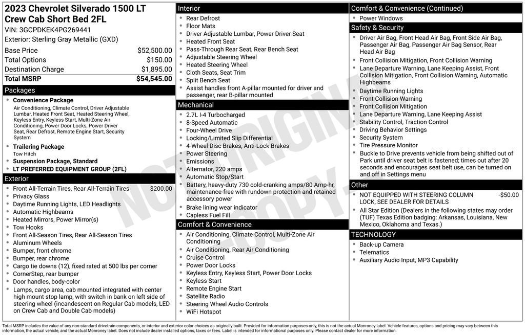 Used 2023 Sterling Gray Metallic Chevrolet LT (2FL) image 6