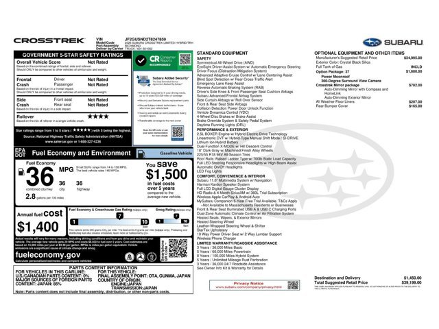 New 2026 CRYSTAL BLACK SILICA Subaru Limited Hybrid image 11
