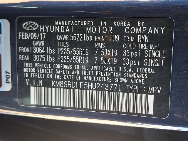 Used 2017 Blue Hyundai Limited Ultimate image 30