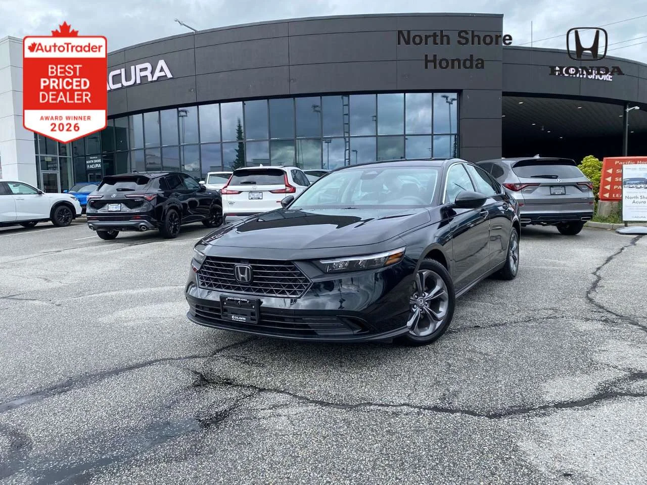Used 2024 Crystal Black Pearl Honda EX CVT Sedan Certified Pre-Owned   No Accident   O image 1