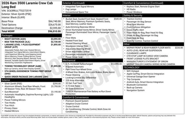 New 2026 Silver-Zynith Exterior Paint RAM Laramie image 35