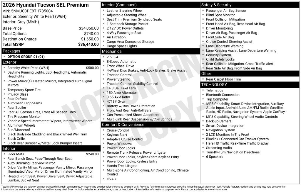 New 2026 White Hyundai SEL Premium FWD image 33