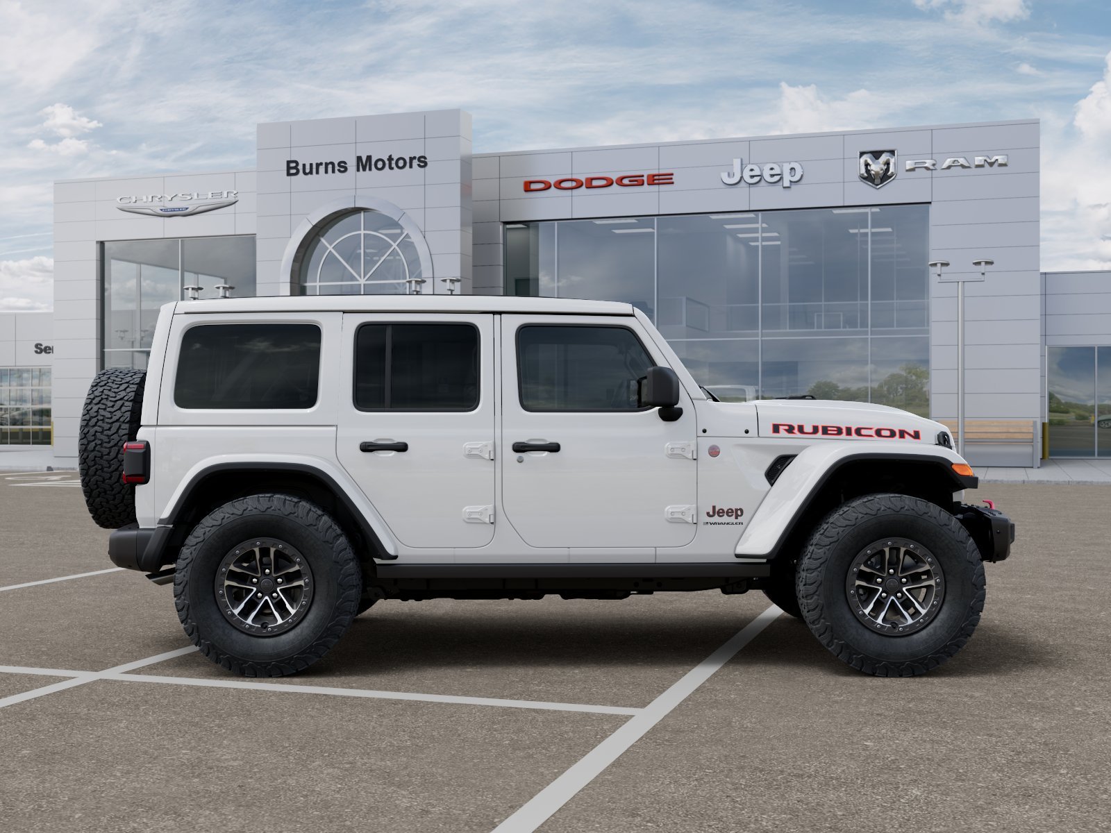 New 2026 Bright White Clear-Coat Exterior Paint Jeep Rubicon X 4-Door image 47