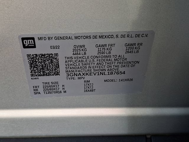 Used 2022 SILVER ICE METALLIC Chevrolet LT image 28