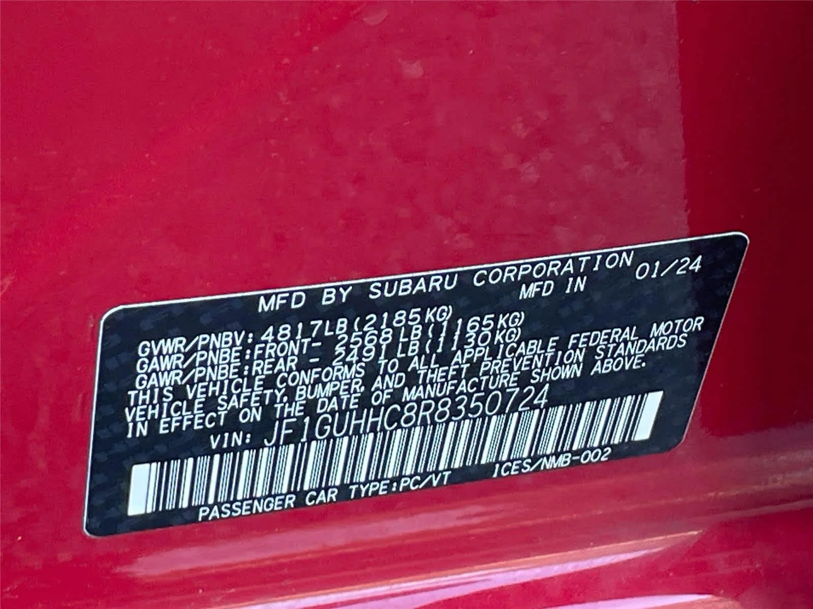 Certified Used 2024 Pure Red Subaru RS image 33