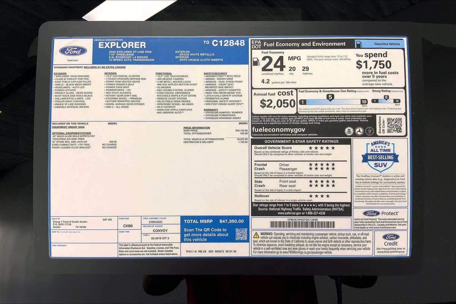 New 2026 Space White Metallic Ford ST-Line image 19