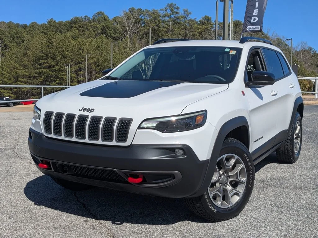 Used 2022 Bright White Clearcoat Jeep Trailhawk image 1