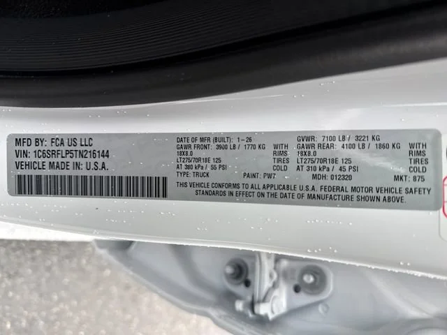 New 2026 Bright White Clear-Coat Exterior Paint RAM Rebel image 16