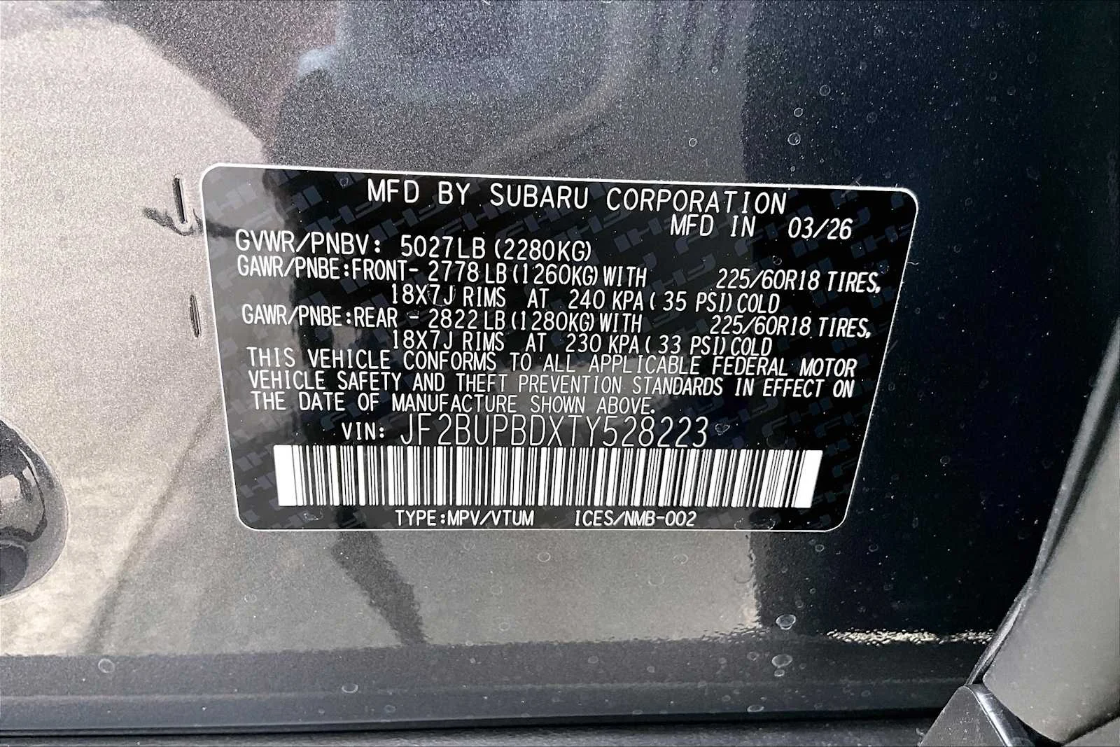 New 2026 Magnetite Gray Metallic Subaru Premium image 19