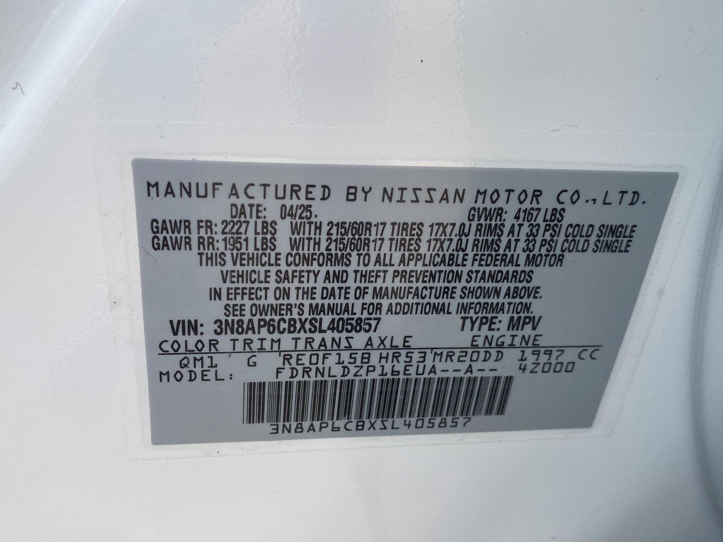 Certified Used 2025 Fresh Powder Nissan SV image 16