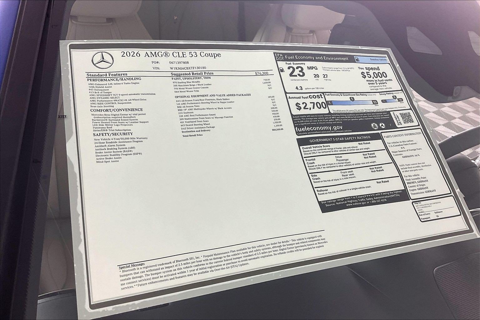 New 2026 Starling Blue Metallic Mercedes-Benz AMG® CLE 53 4MATIC+ Coupe image 24