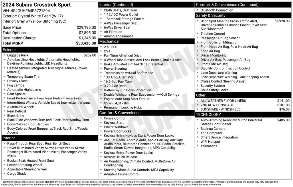 Used 2024 White Subaru Sport image 27