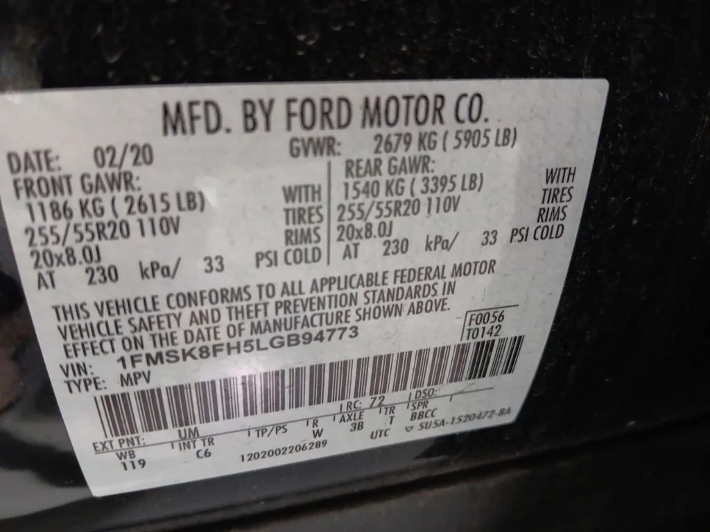 Used 2020 Black Metallic Ford Limited image 10