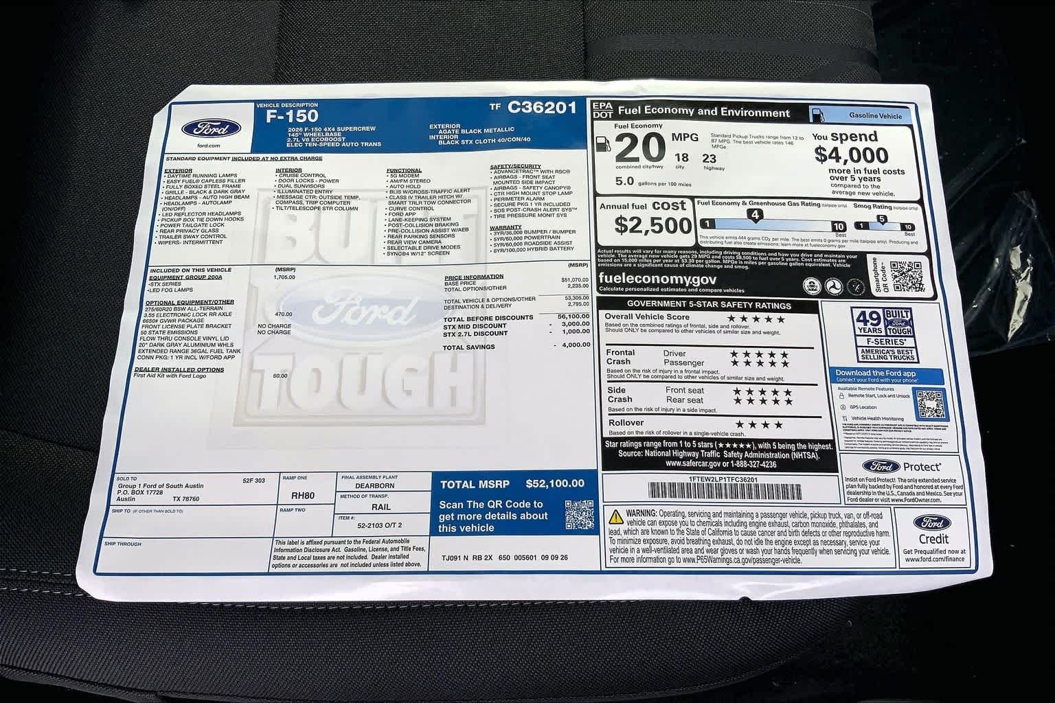 New 2026 Agate Black Metallic Ford STX® image 21