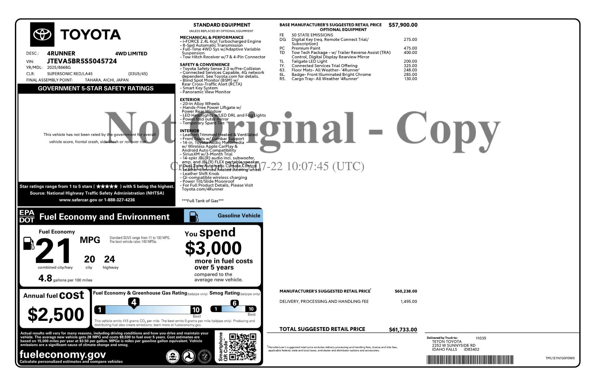 Used 2025 Supersonic Red Toyota Limited image 11