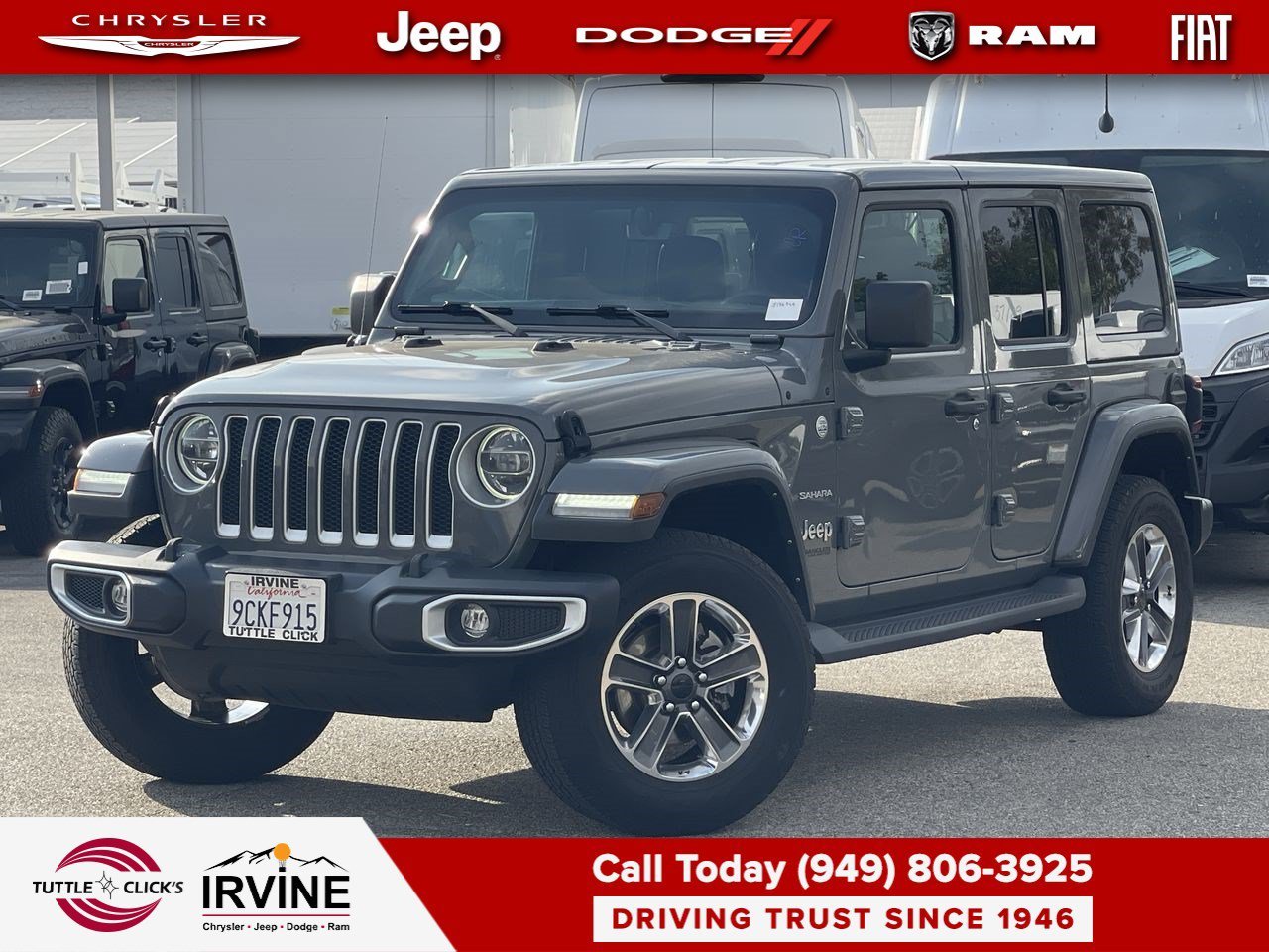 Used 2022 Sting-Gray Clearcoat Jeep Unlimited Sahara image 1