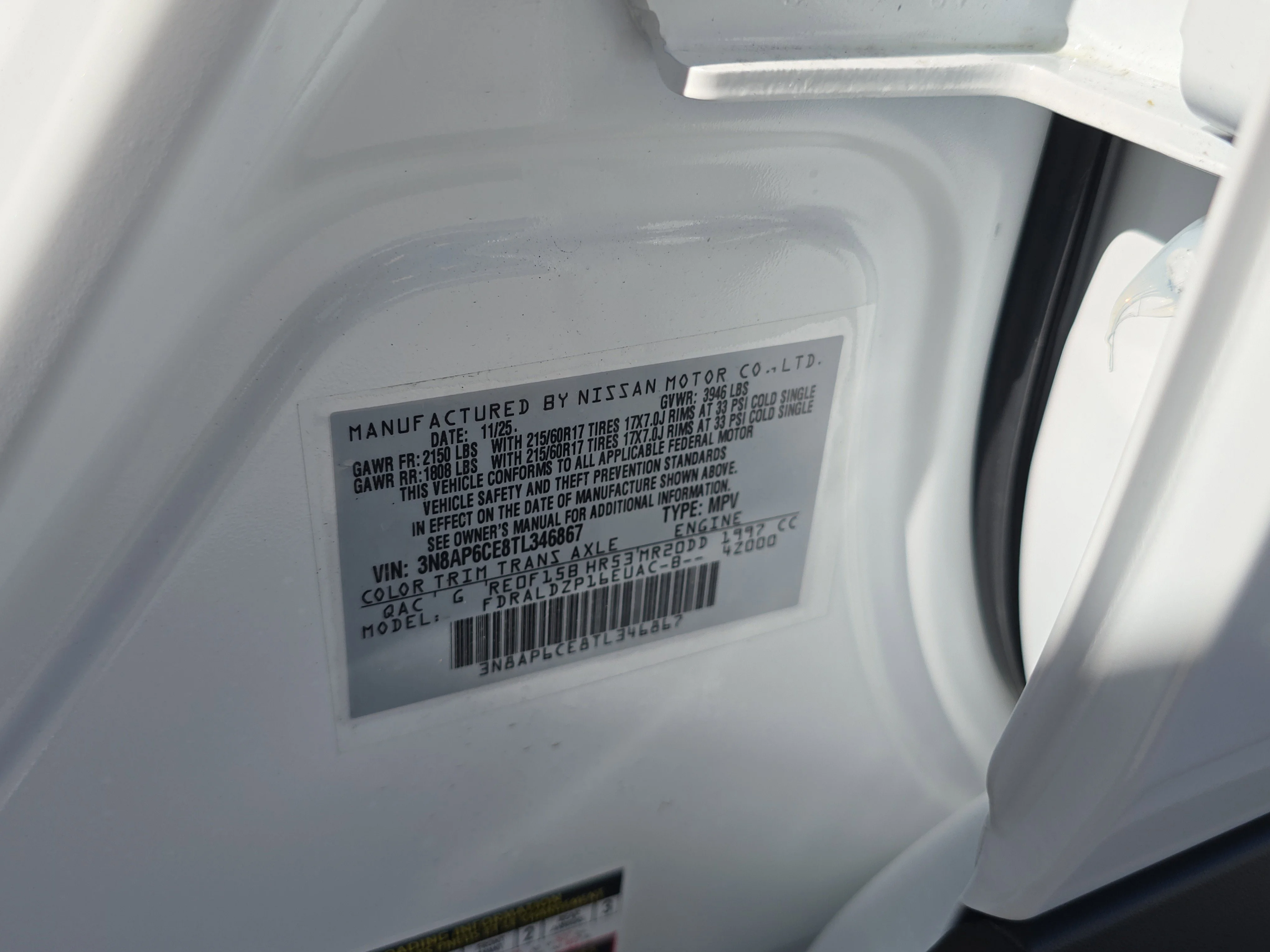 New 2026 Aspen White TriCoat Nissan SV image 36