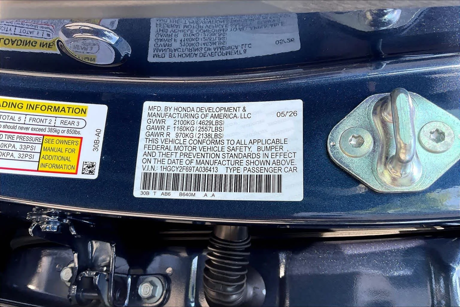 New 2026 Canyon River Blue Metallic Honda EX-L image 19
