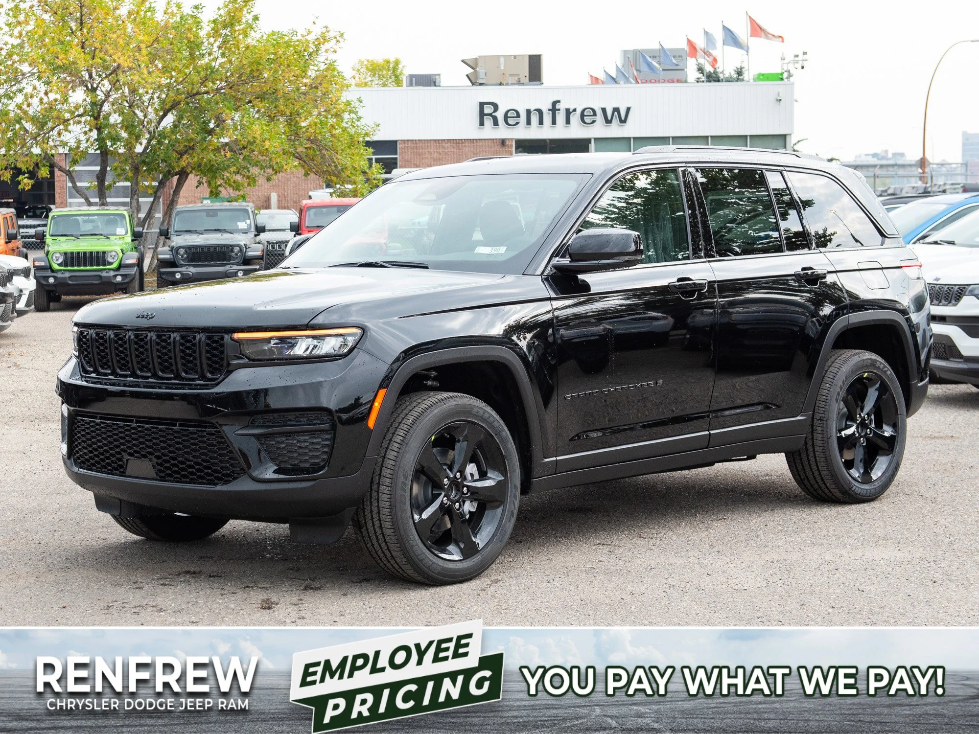 New 2025 Black Jeep Altitude* 4x4, Sunroof, Heated Leather, Remote Start, Wireless Charging Pad image 1